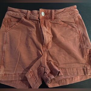 American Eagle Women's faded Red carpenter shorts size 2